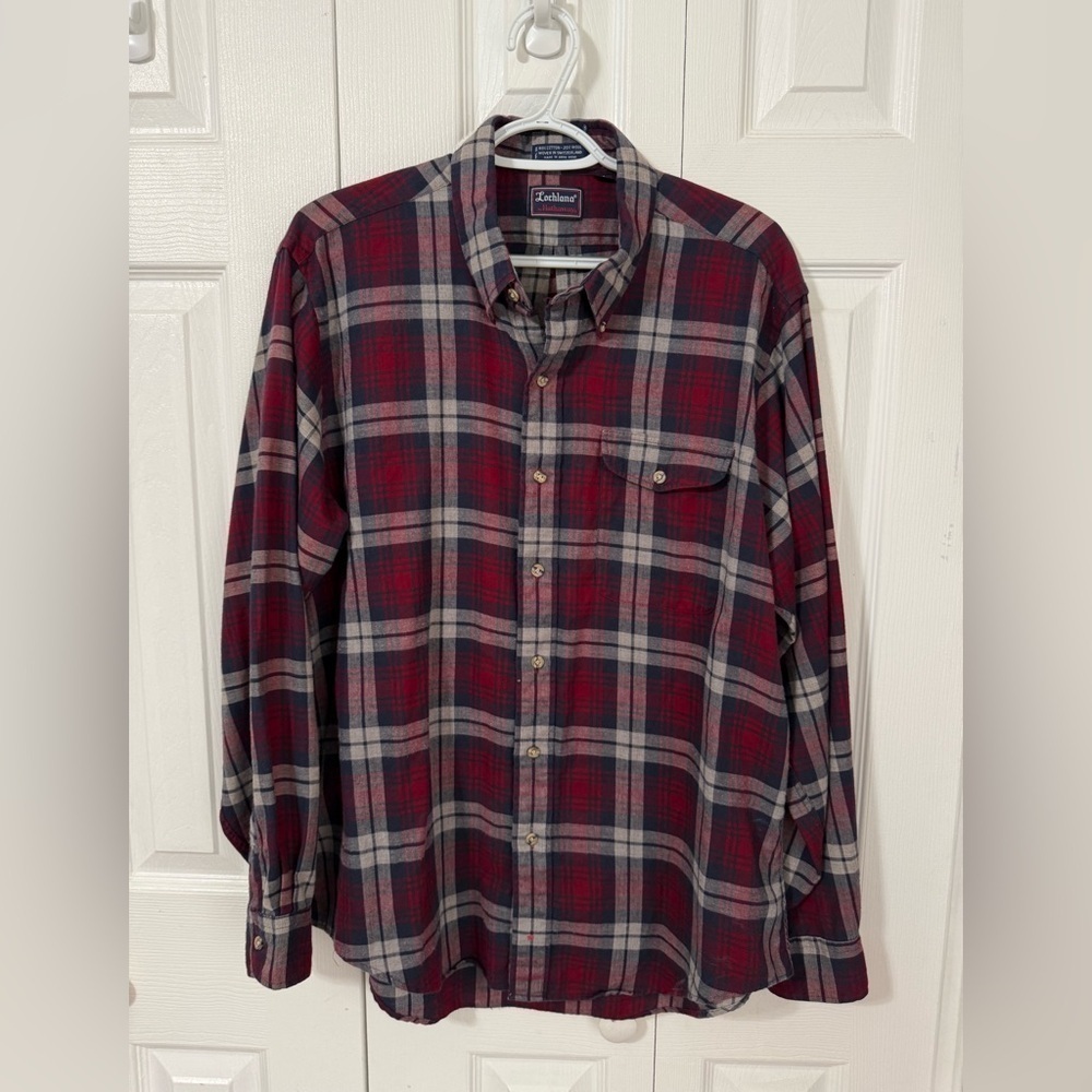 Lochlana By Hathaway Men’s Wool Blend Plaid Long Sleeve Button Up Shirt Size XL - Picture 11 of 11